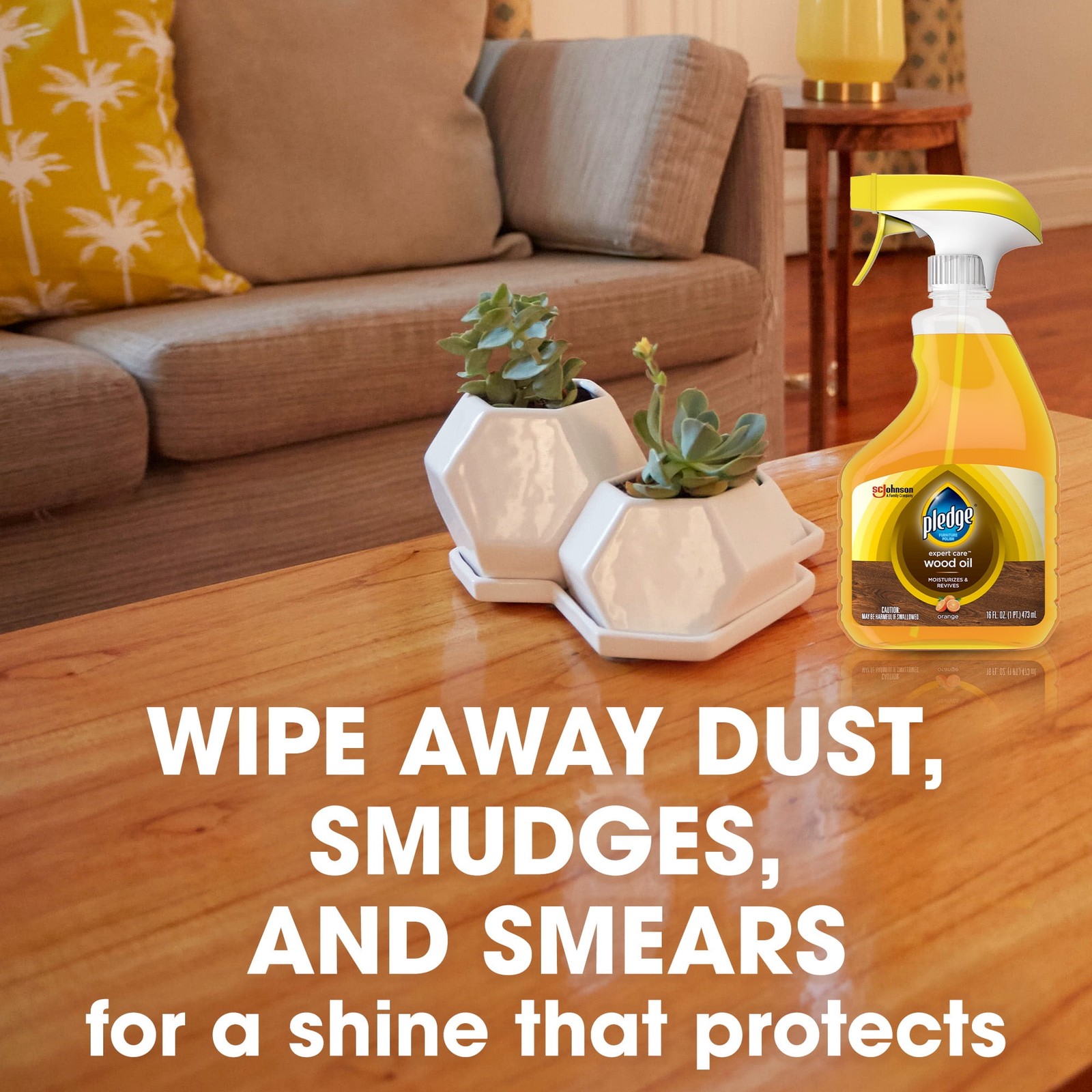 (2 Pack) Pledge Expert Care Wood Oil Spray 16 oz Orange Scent Moisturizes Revive