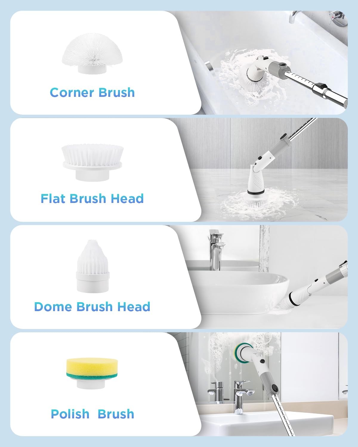 Spin Scrubber, Cordless Power Brush Floor Scrubber with Adjustable Extension …