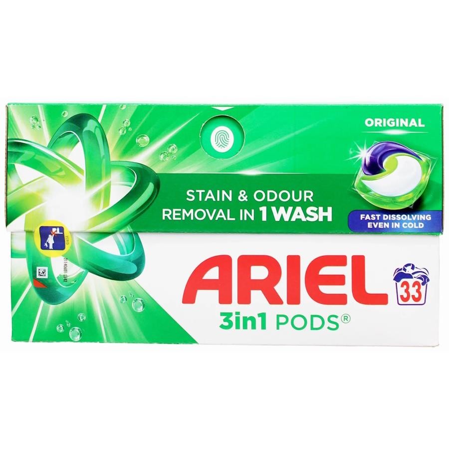 Ariel 3 in 1 Laundry Detergent Pods Original – 33 Washes