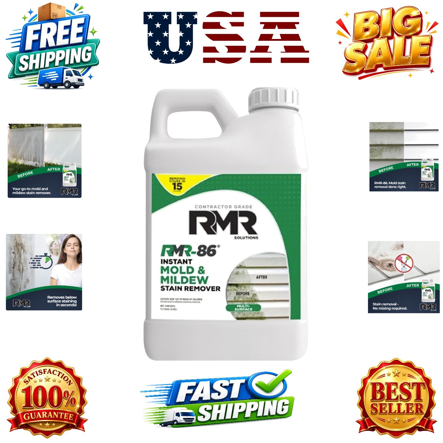 RMR-86 Instant Mold Stain and Mildew Stain Remover Spray – Scrub Free Formula…