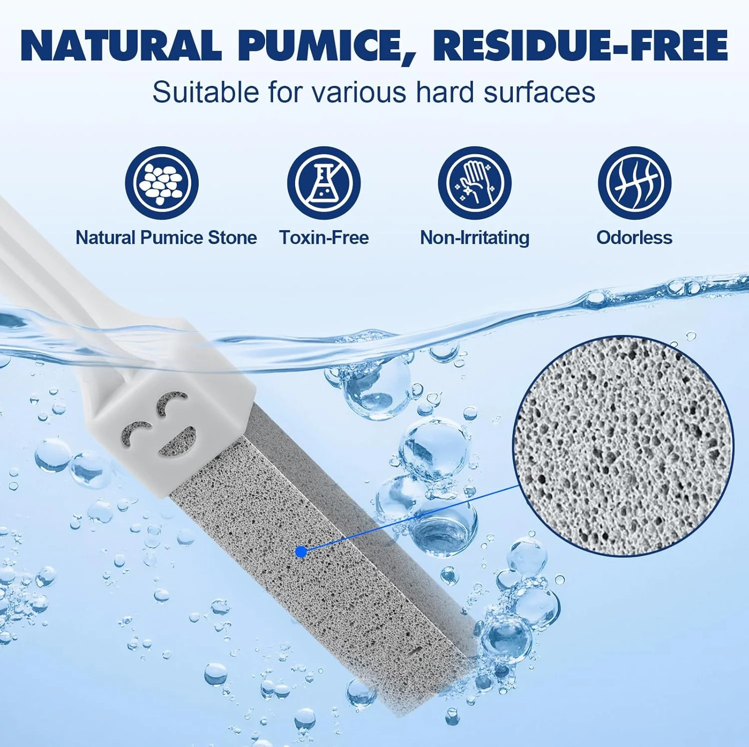 10 Pack Pumice Stone Toilet Bowl Cleaner with 2 Extra Long Handle, Scouring Stic