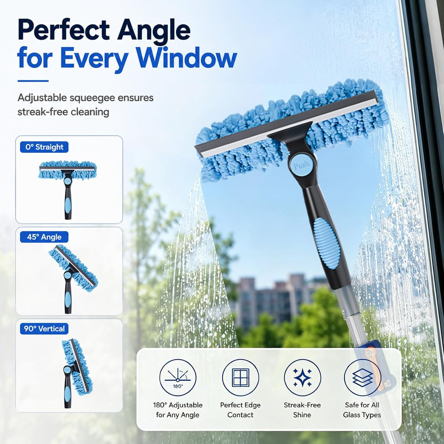 28 FT Exterior House Cleaning Brush Set with 6-21 Foot Telescoping Extension Pol