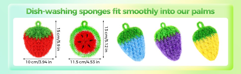10 Pieces Fruit Dish Scrubber Non Scratch Cleaning Sponge Double Layered Dish