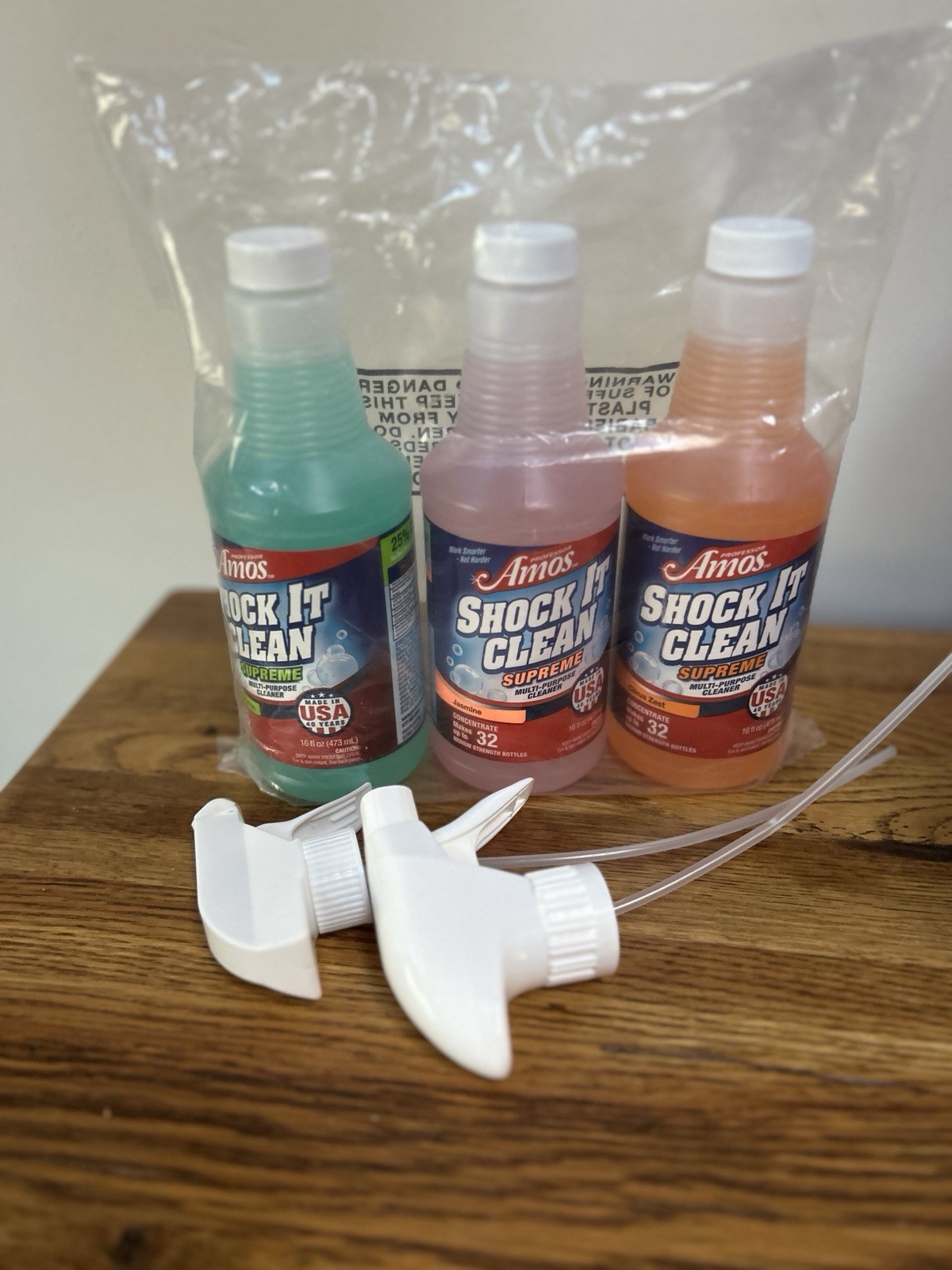 Professor Amos Shock It Clean SUPREME 16oz Concentrate Set Of 3 Neon Jasmine