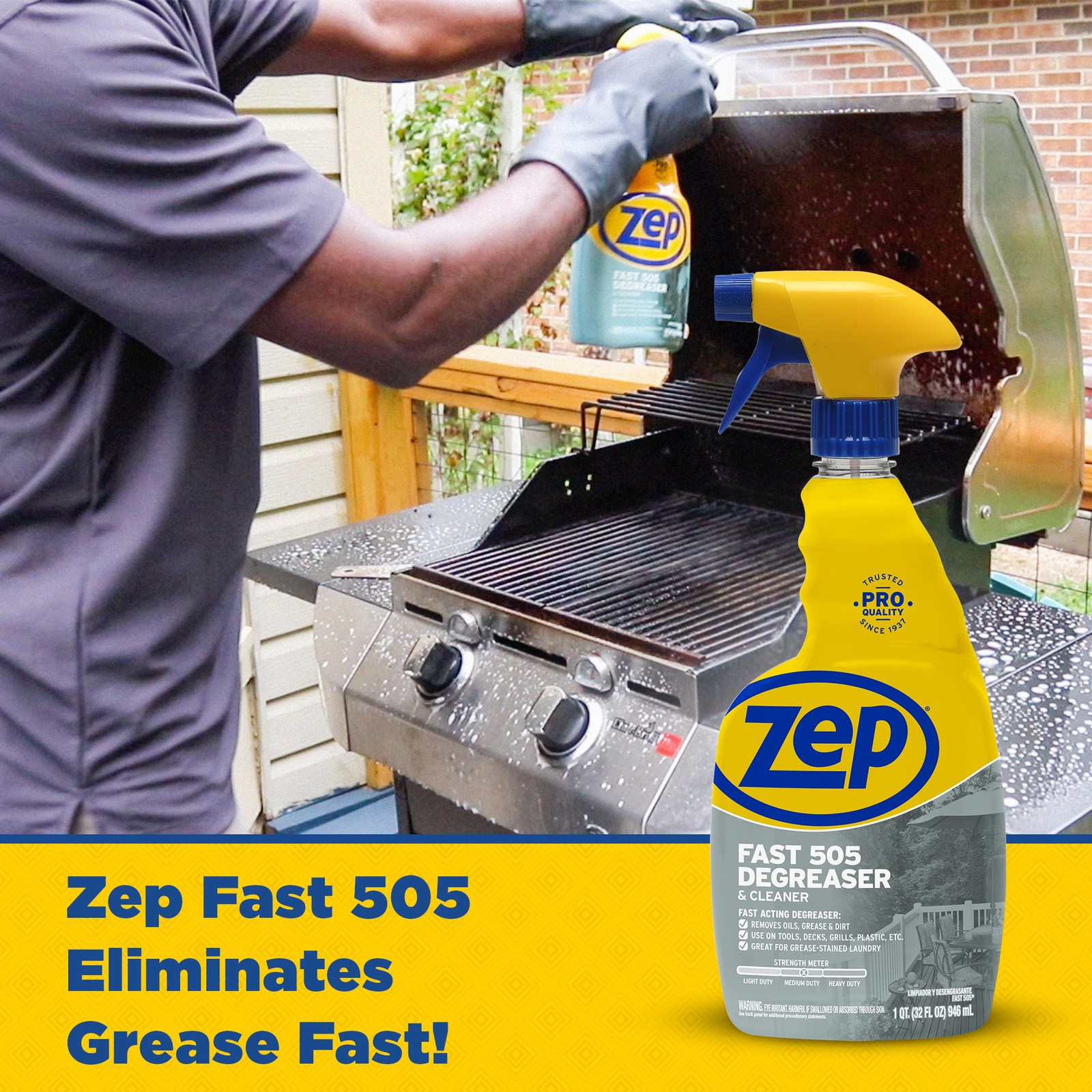 Zep Fast 505 Cleaner and Degreaser – 32 oz (Case of 2) ECZU505322 – Fast Acting,