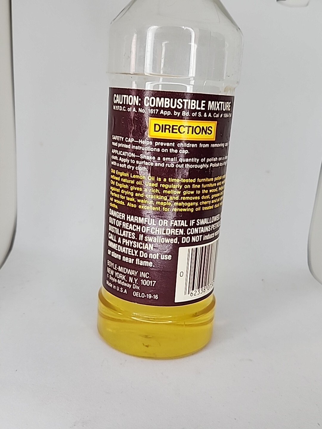Vintage Old English Lemon Oil Furniture Polish 16 oz 70% Full