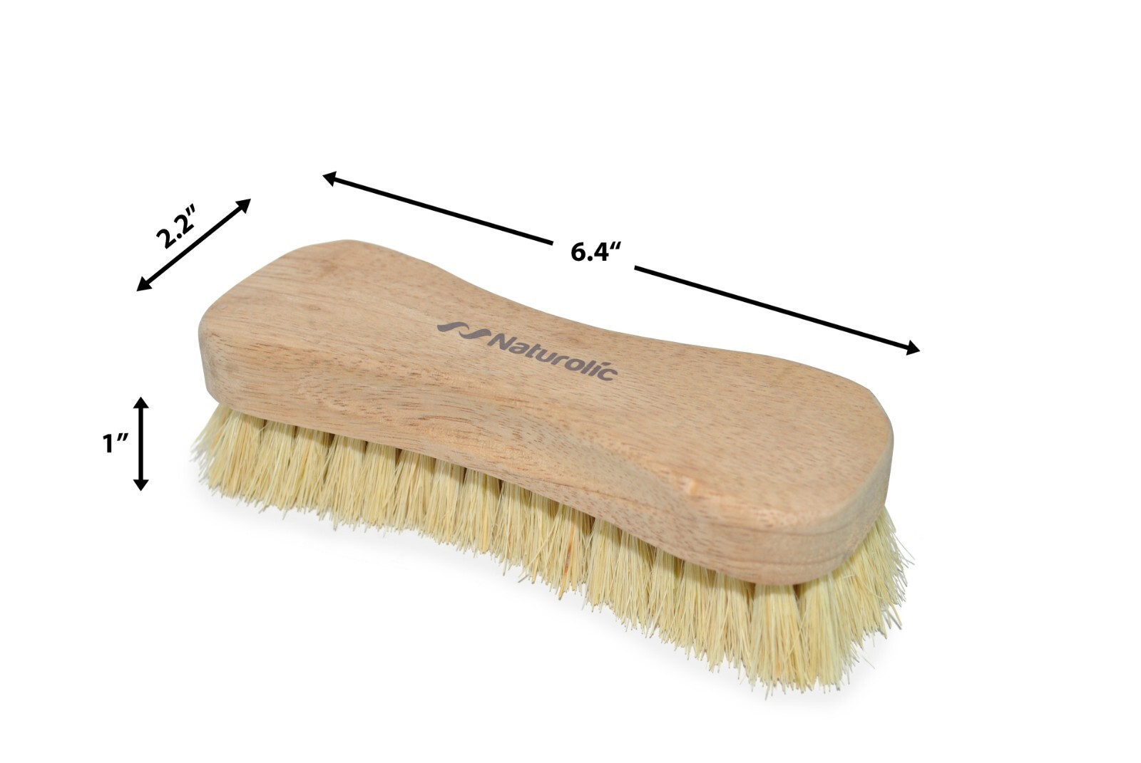 Naturolic All-Natural Wooden Scrub Brush Set | Tampico Bristle Brush | Set of 2