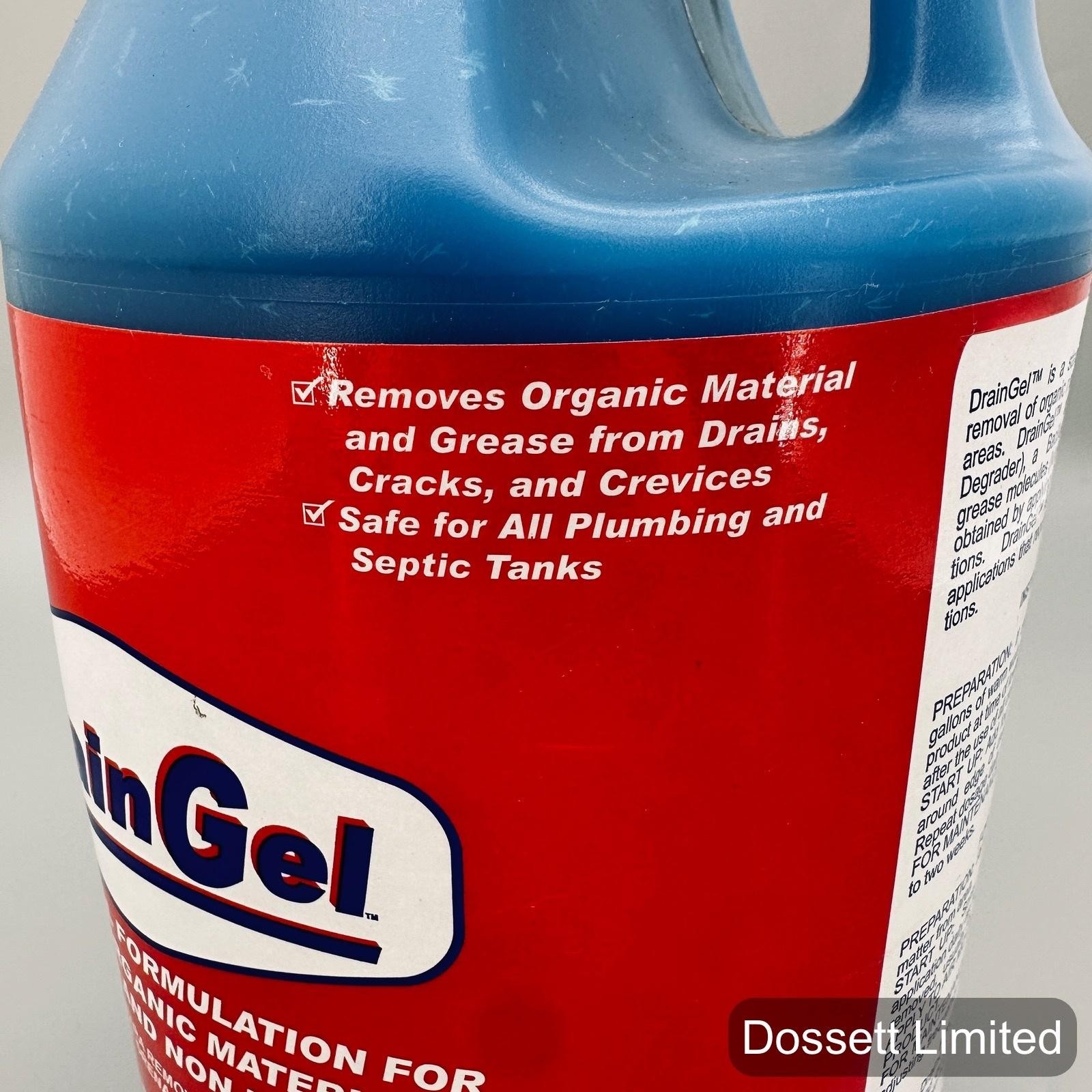 DrainGel Bacterial Drain Clog Remover 1 Gallon Gel Heavy Duty Grease Cleaner