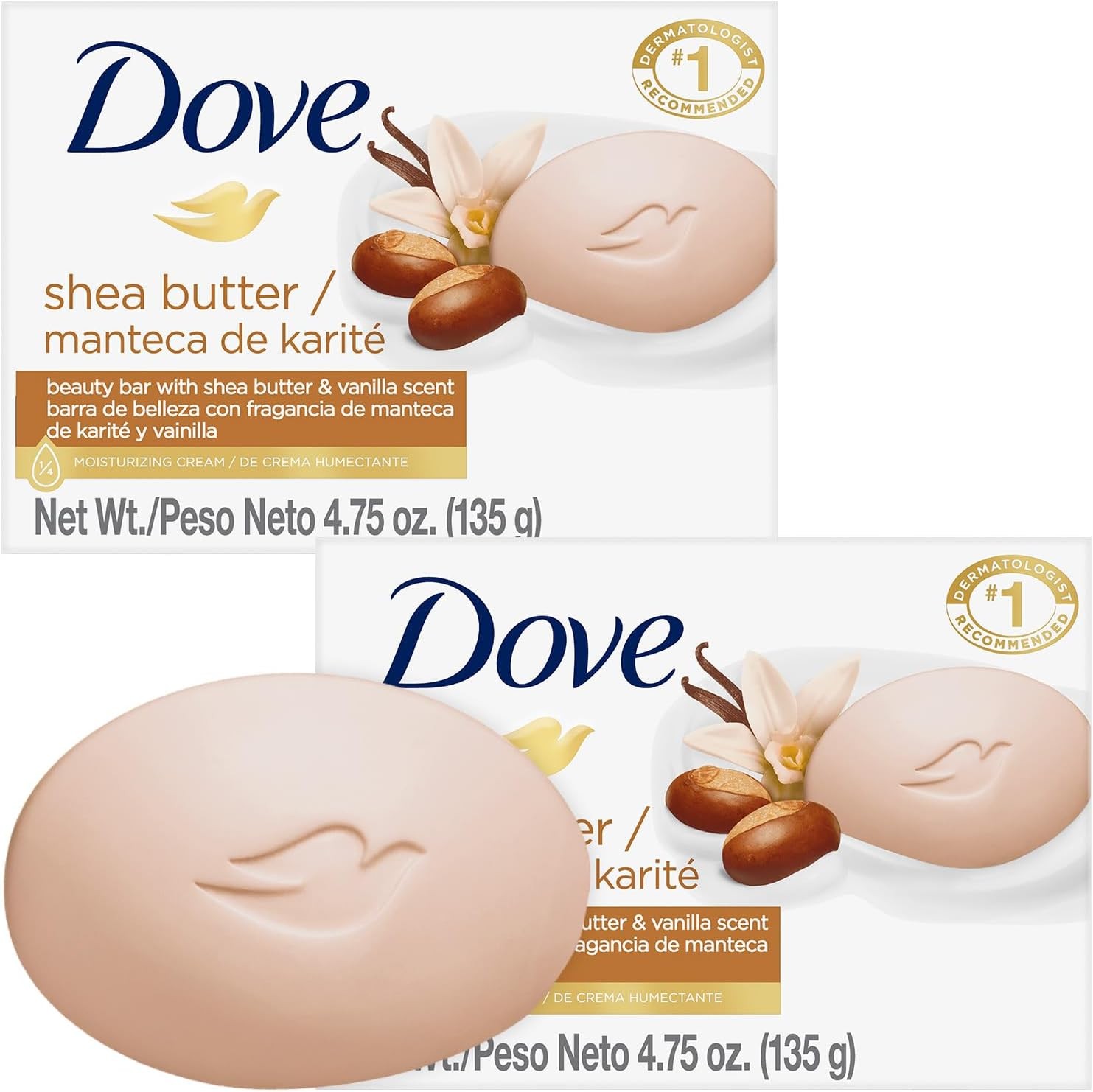 Dove Soap, Shea Butter & Vanilla, 2-Pa – Ppering Beauty Bar, 3-in-1