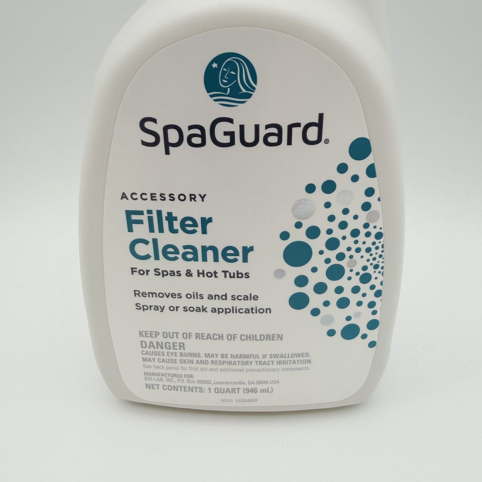 SpaGuard Filter Cleaner for Spas Hot Tubs Removes Oils Scale 1 Quart 946mL