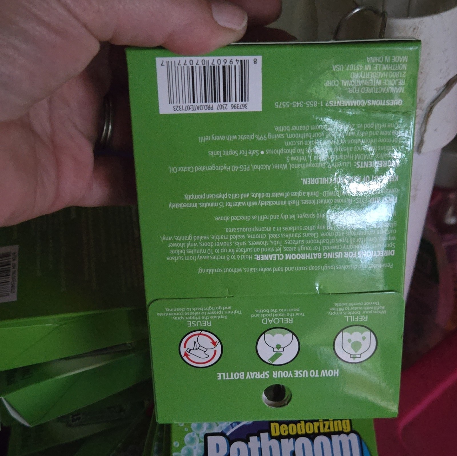 Deodorizing Concentrated Bathroom Cleaner Pods Refill Pack 3, 26 oz