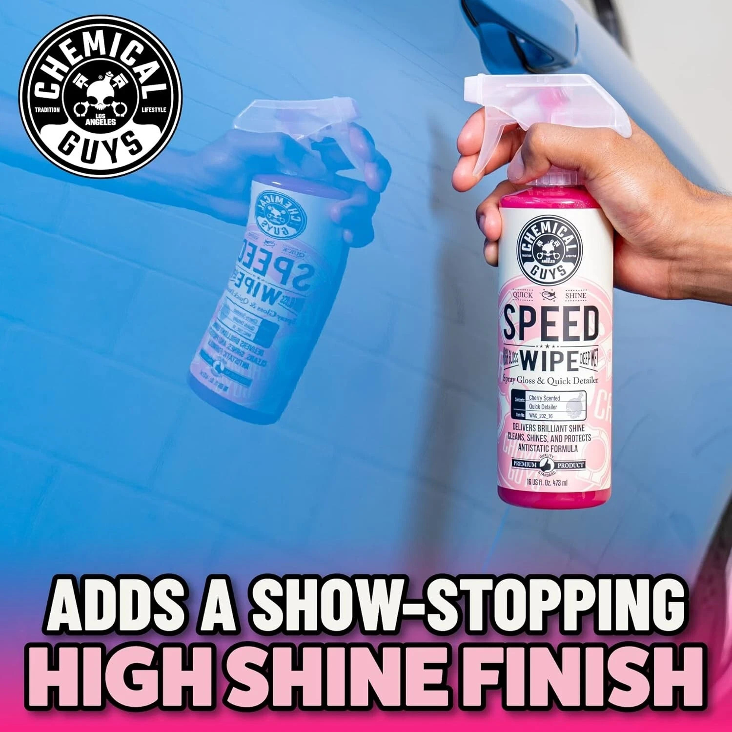 (4 Pack) Chemical Guys WAC_202_16 Speed Wipe Quick Detailer, 16oz, Cherry Scent