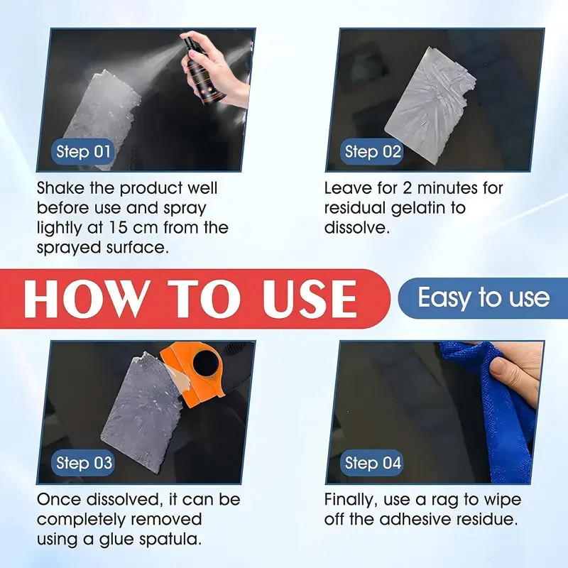 Traceless Sticker Adhesive Remover Spray 4 oz Safe For Glass Metal Plastic