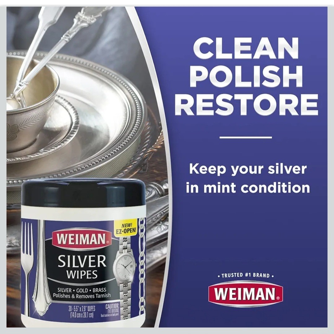 4 Pk Weiman Jewelry GOLD BRASS SILVER WIPES Polish Removes Tarnish 20ct each one