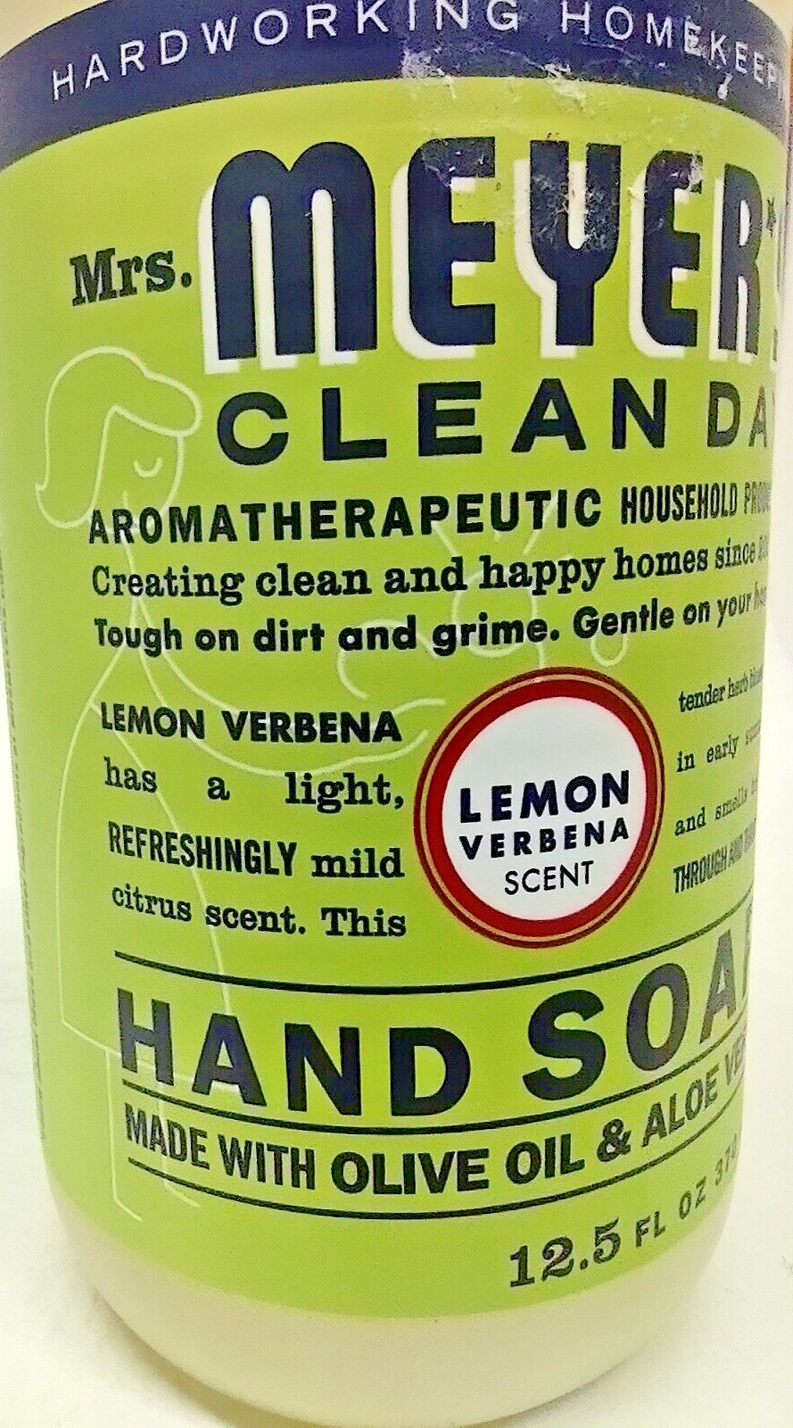 2x Mrs. Meyer’s Clean Day Liquid Hand Soap Bottle, Lemon Verbena Scent, 12.5 oz