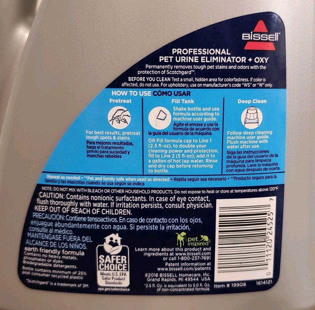 Bissell 80oz Professional Pet Urine Eliminator + Oxy 2x Concentrated Formula