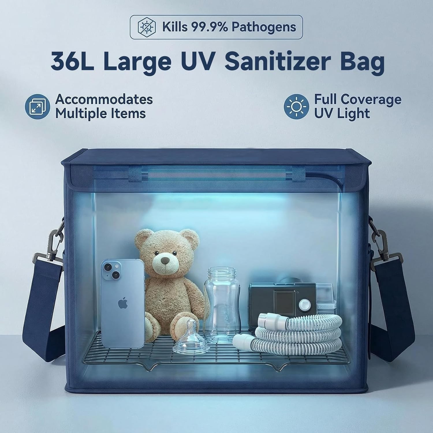 ZETAWALE UV Sanitizer Box Ozone Portable Cleaner&Sanitizing Machine w/ Timer 36L