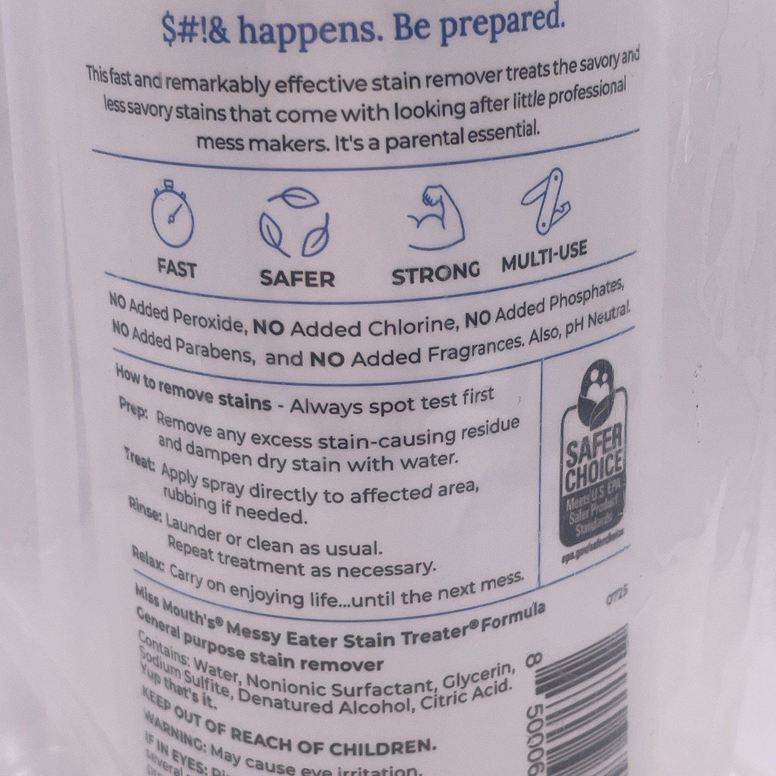 Miss Mouths Messy Eater Stain Treater Spray 16oz Stain Remover Fast Effective