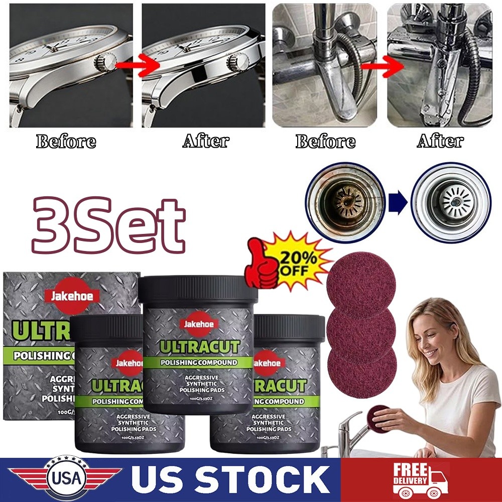 3Set Ultracut Polishing Compound,Surface Restoration Polish With Pad 100G New