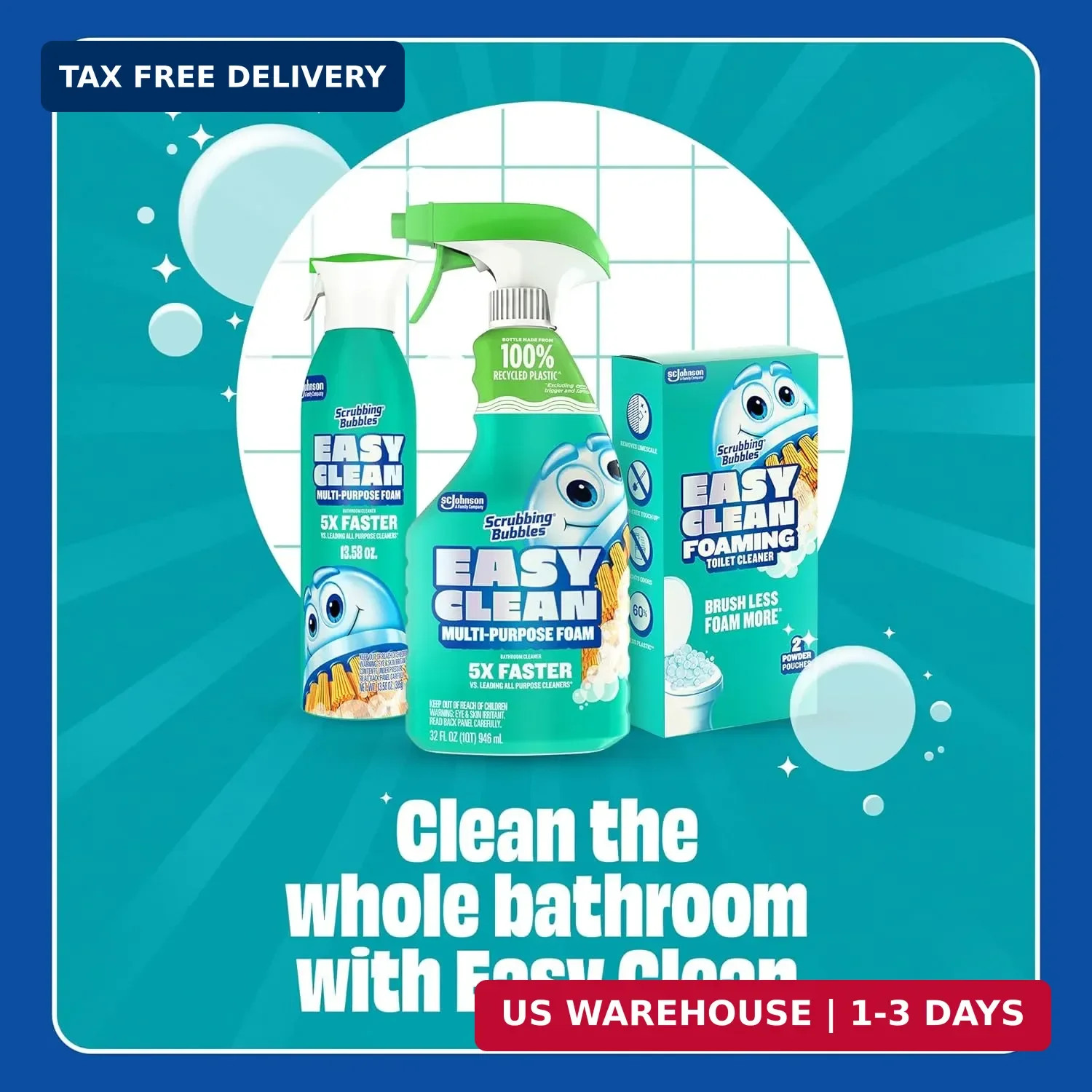Scrubbing Bubbles Easy Clean Foaming Multipurpose Bathroom Cleaner, Continuous S