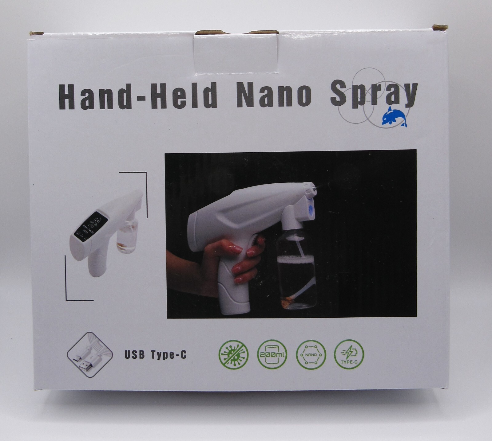 Blue Light Nano Steam Spray Gun Portable Wireless Touch Screen Handheld   #1025