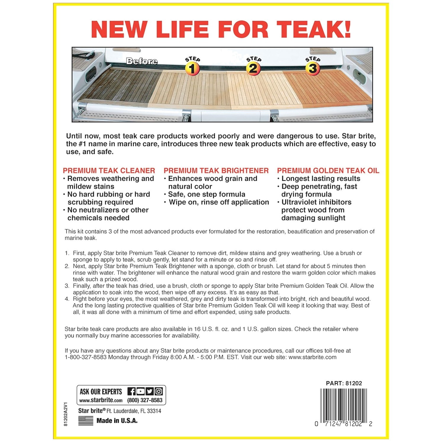 Ultimate Teak Restoration Set – Cleaner, Brightener & Oil