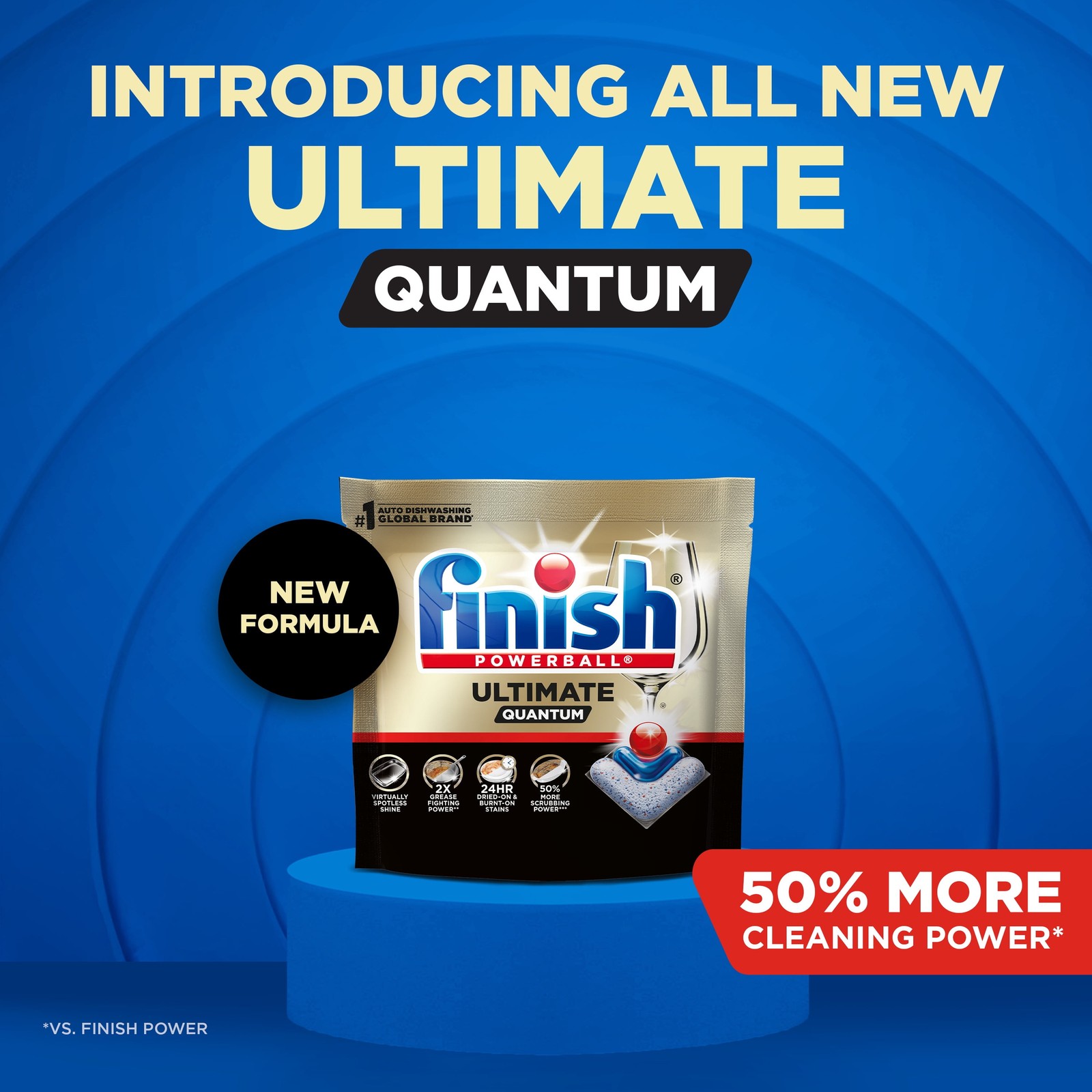 Ultimate Quantum Dishwasher Pods, 50% More Cleaning Power, 21 Tabs