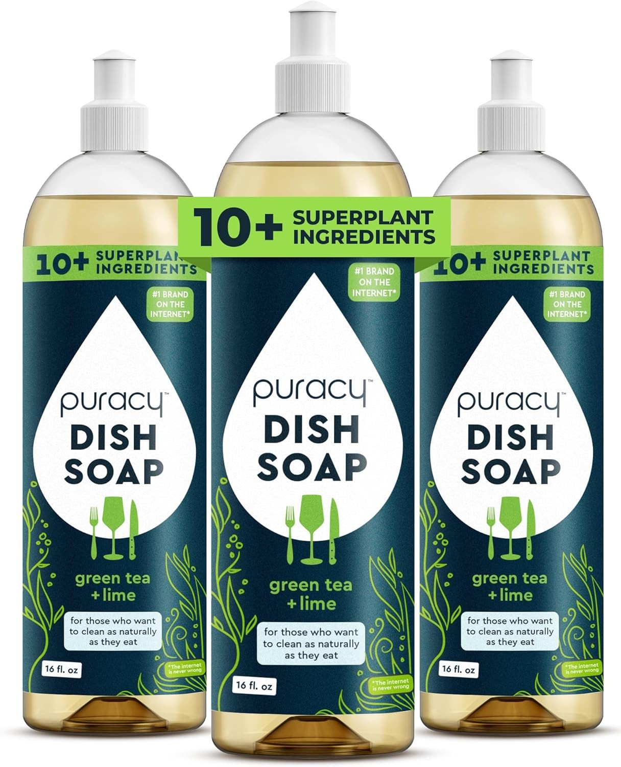 Natural Dish Soap Skin-Softening Plant-Based Dishwashing Soap Non-Toxic Dish