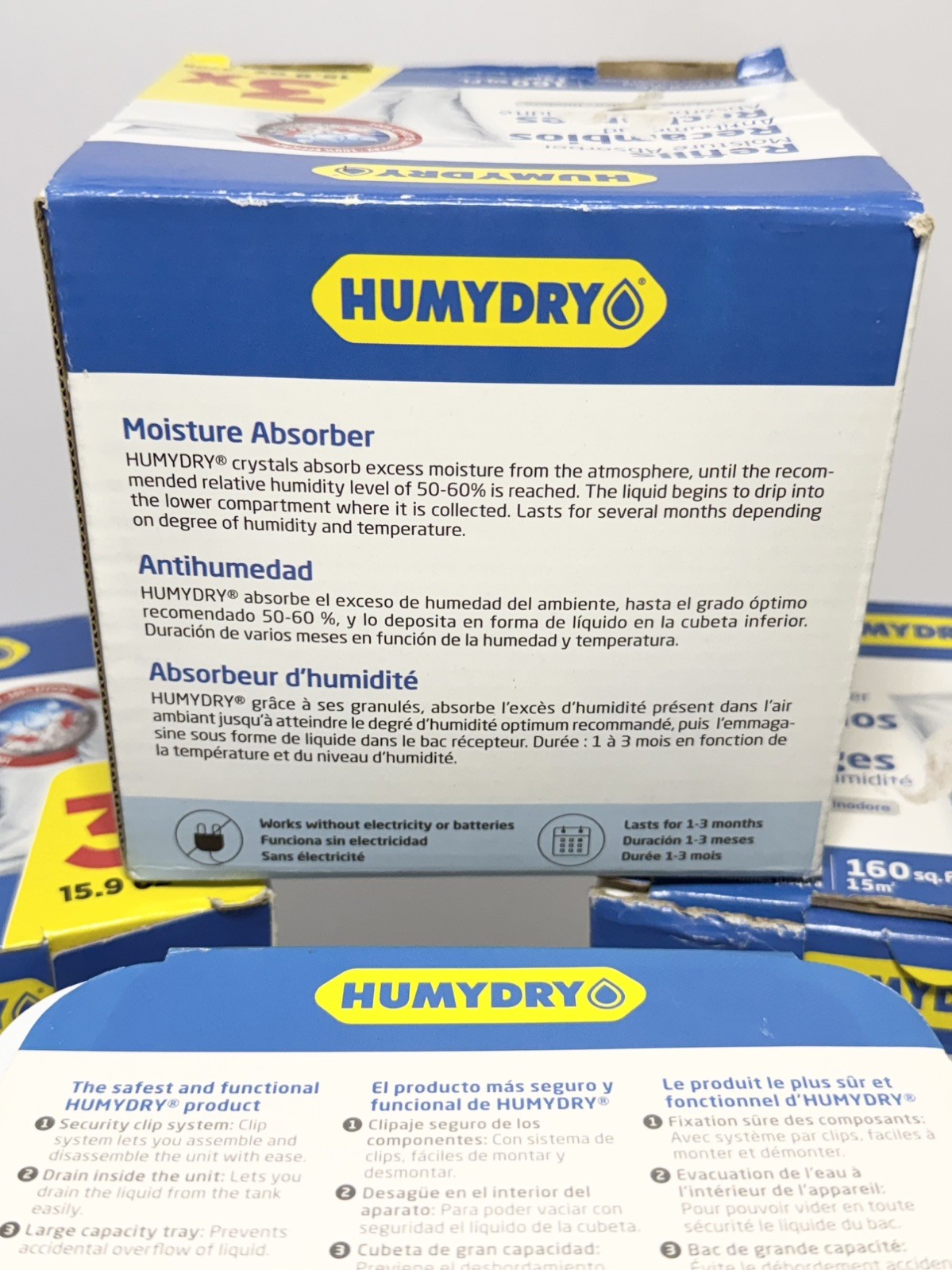 Humydry® Moisture Absorber with 3 Boxes of 3 Pack Absorber Refills Unscented