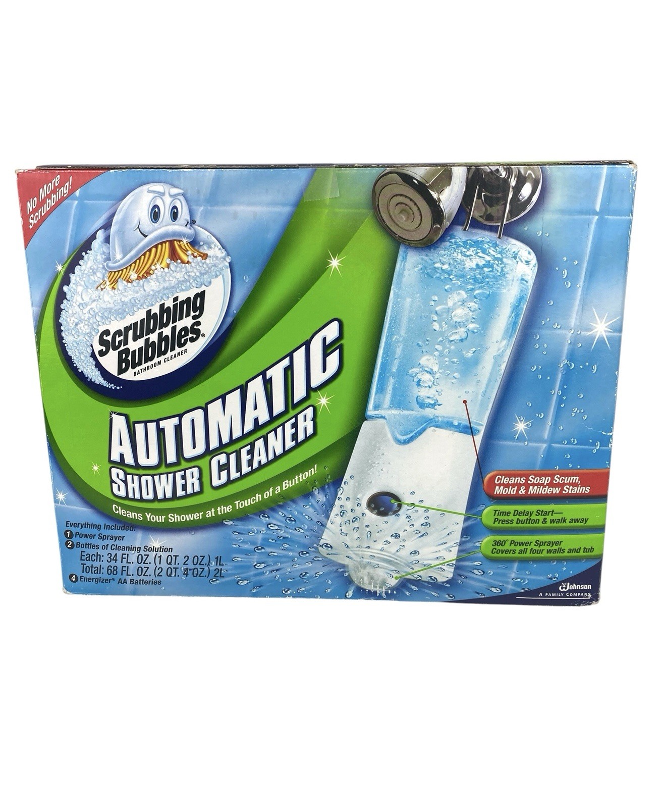 Scrubbing Bubbles Automatic Shower Cleaner Sprayer Kit 2 Refill Bottles READ