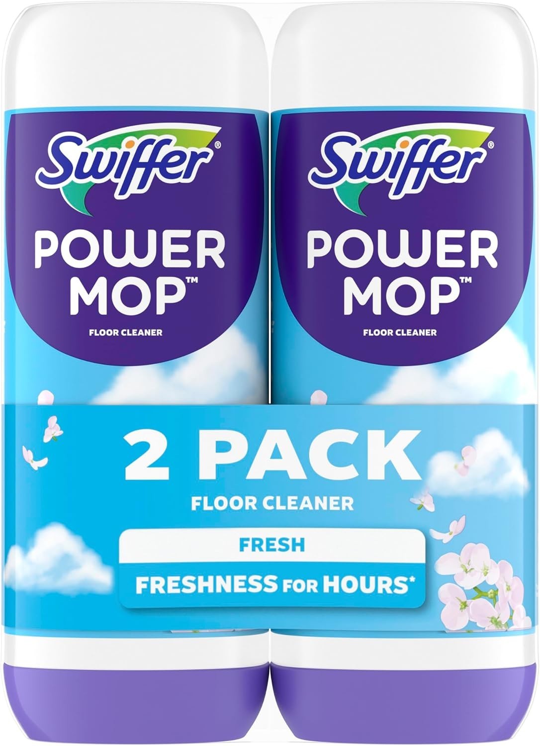 PowerMop Liquid Floor Cleaner Refills, Solution For Power Mop, Fresh Scent, 2