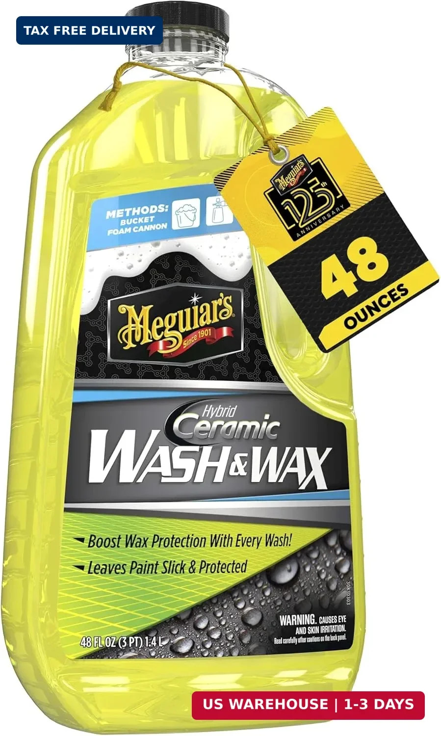 Meguiar’s Hybrid Ceramic Wash & Wax – Sophisticated Car Wash Gently Cleans and A