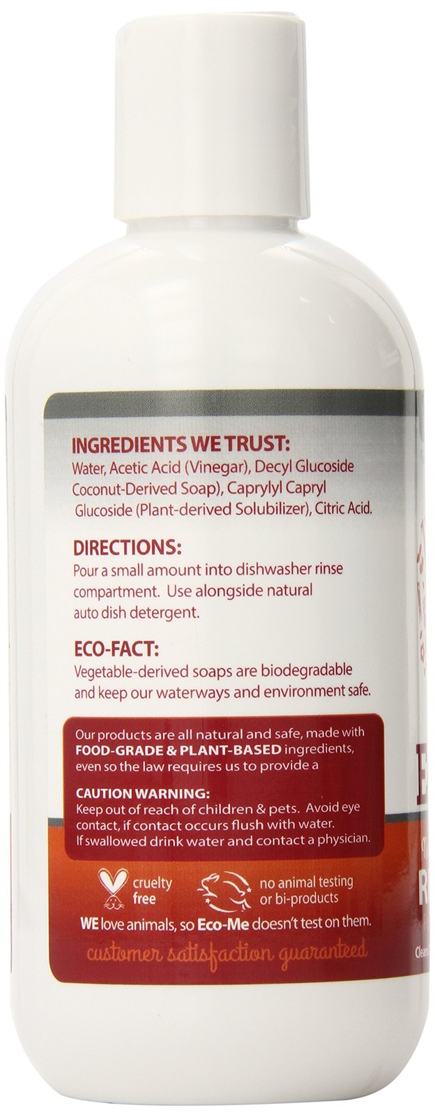 Auto Dish Rinse Aid Clear Fragrance Free 8 fl oz Dishwasher Cleaner Liquid