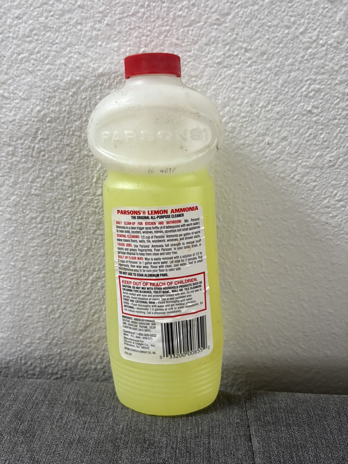 Vintage Parsons’ Ammonia All Purpose Cleaner Lemon Fresh 1999 28 Fl Oz 75% Full