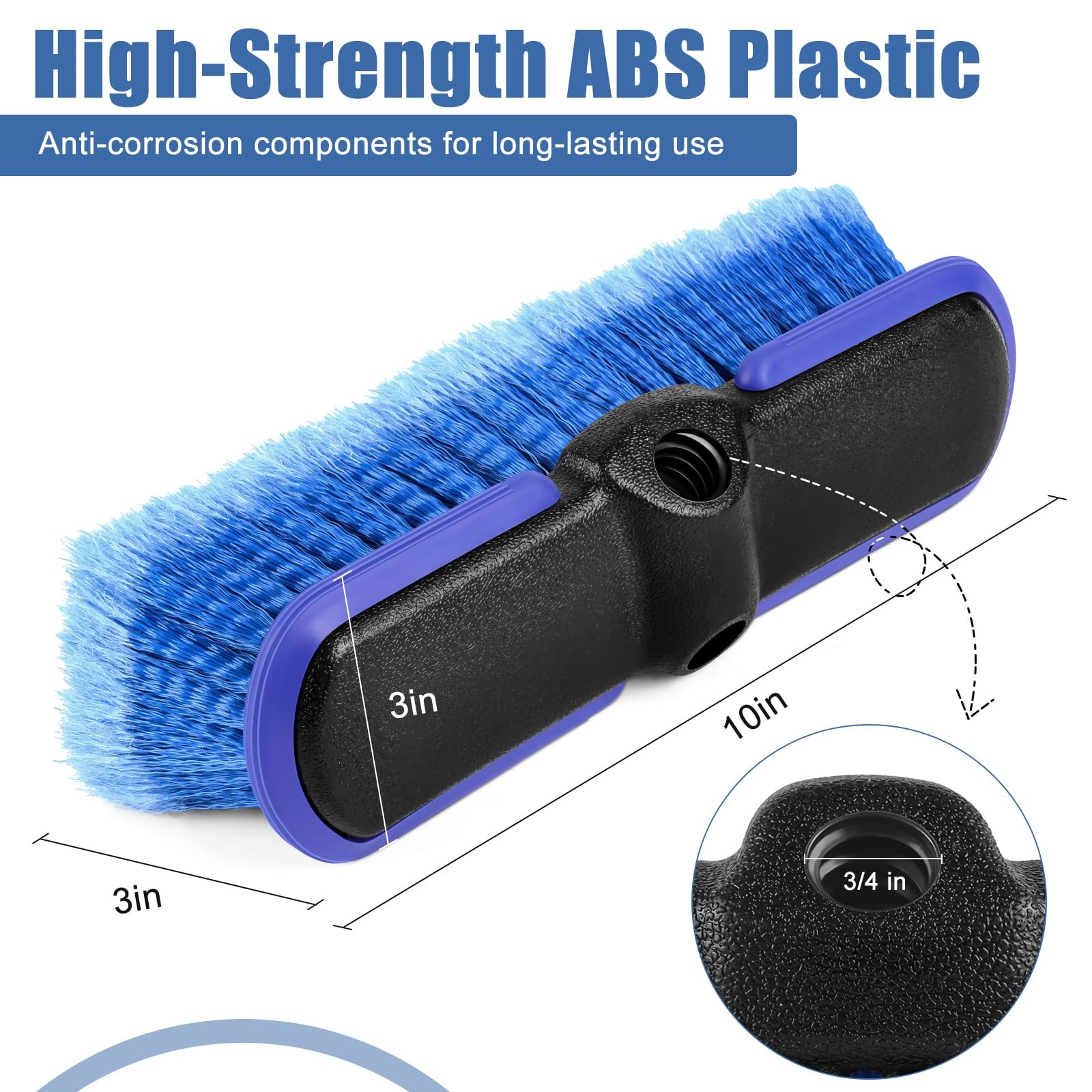 Car Wash Brush Head with Soft Bristle 10 Inch, Car Cleaning Brush with Protectiv
