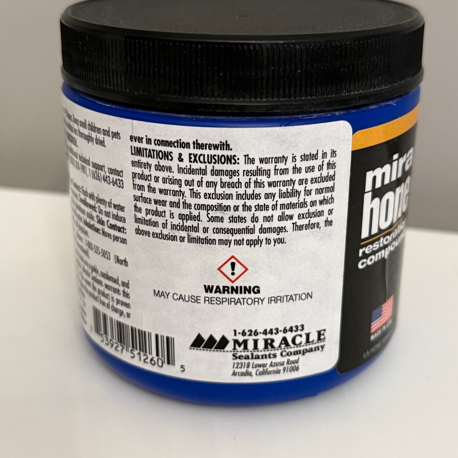 MIRACLE SEALANTS MIRA HONE RESTORATION COMPOUND 1LB FOR NATURAL STONE SURFACES