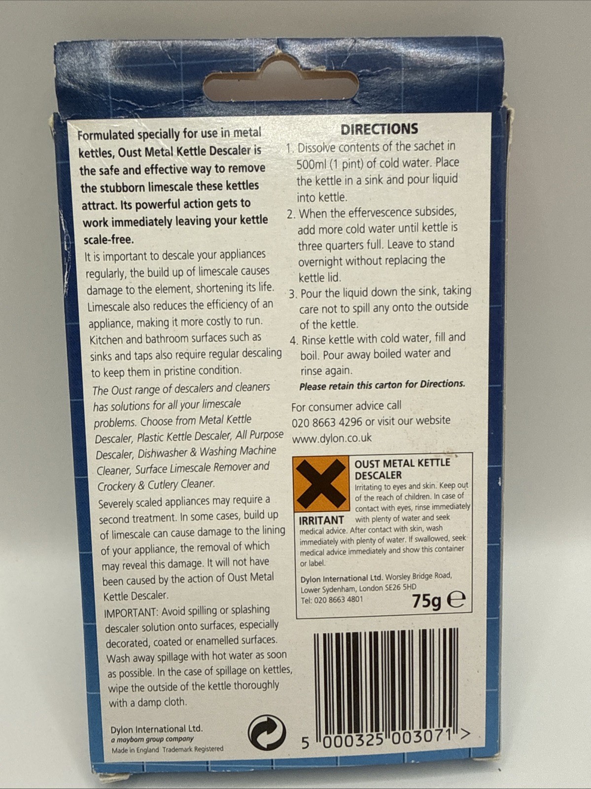 1-OUST Metal Kettle Descaler Iron Limescale Remover Cleaner De-Scaler Powerful