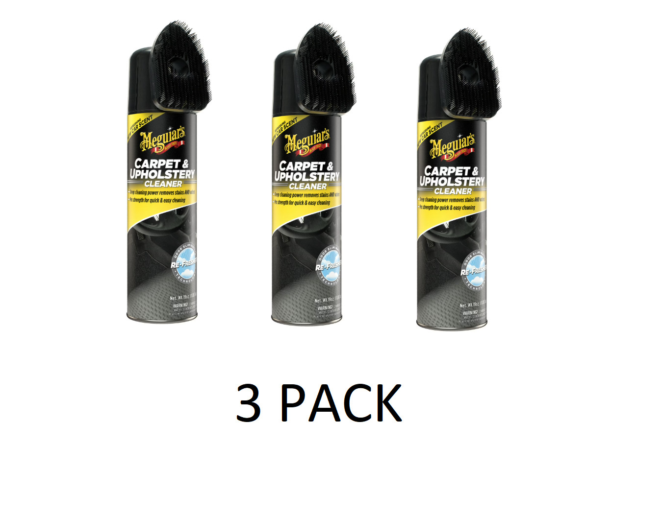 3 PACK Carpet & Upholstery Cleaner, G191419, 19 Oz, Foam Spray
