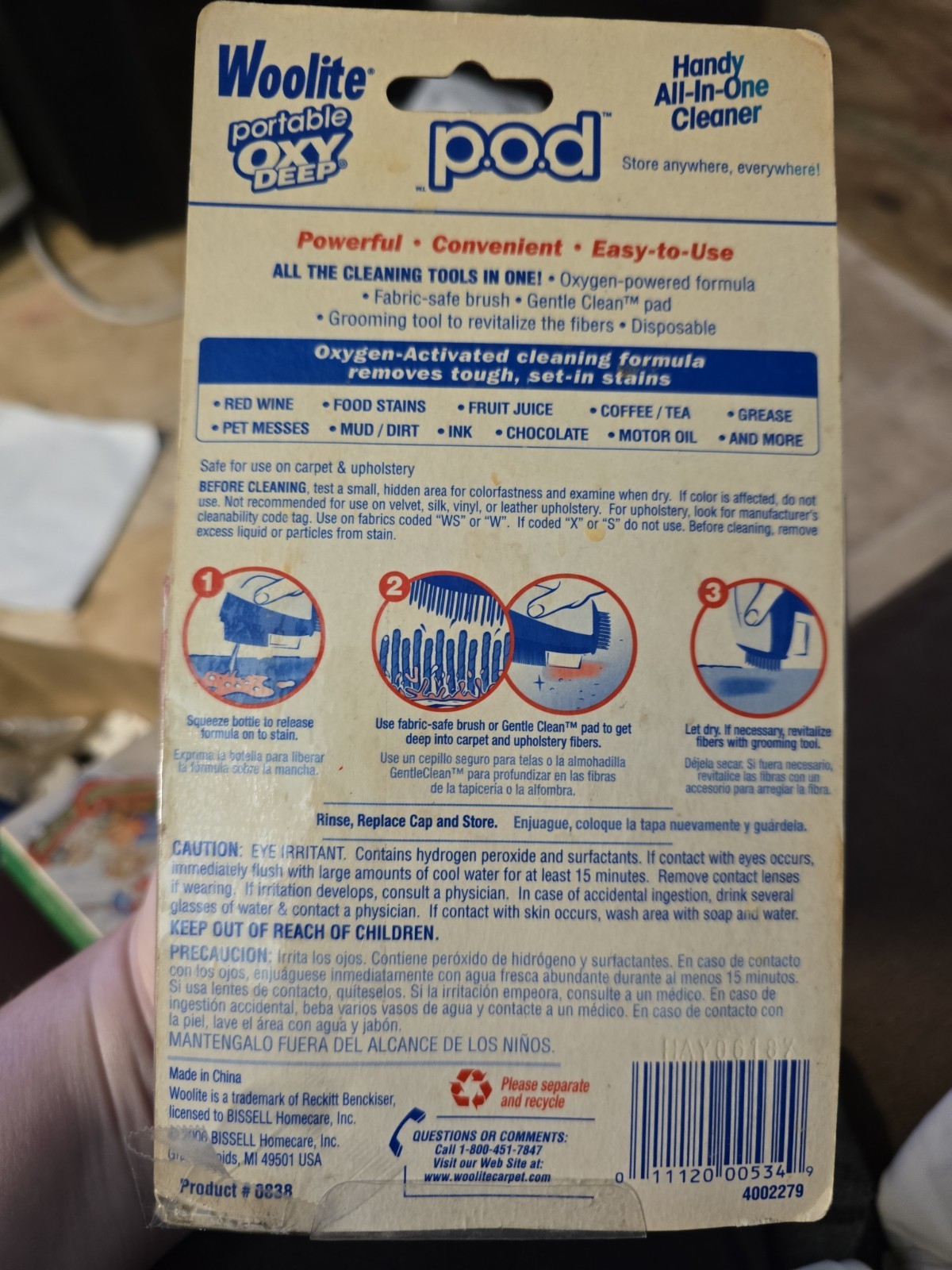 Woolite Portable Oxy Deep POD All-N-1 Carpet Upholstery Cleaner NOS Box Damage