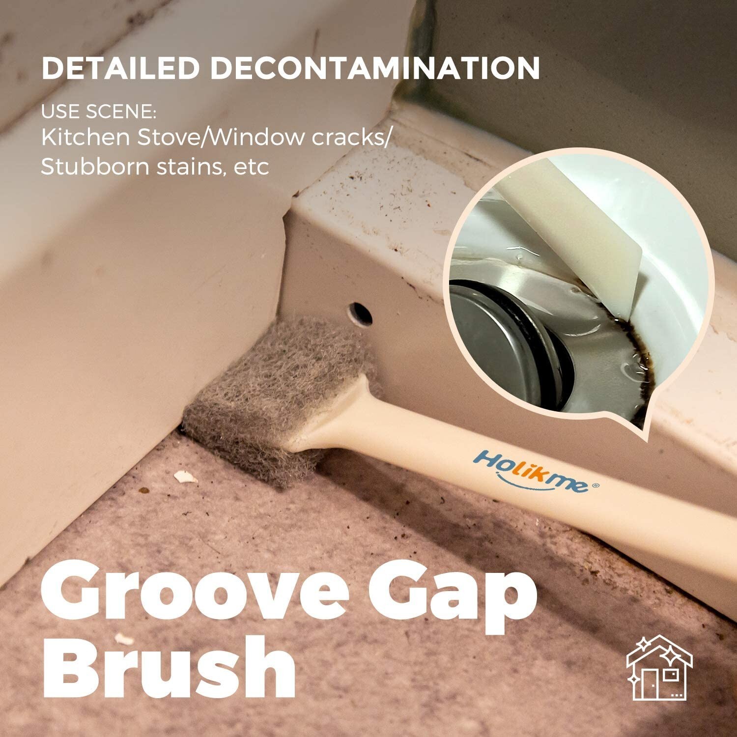Holikme 5 Pack Deep Cleaning Brush Set, Scrub Brush Grout and Corner