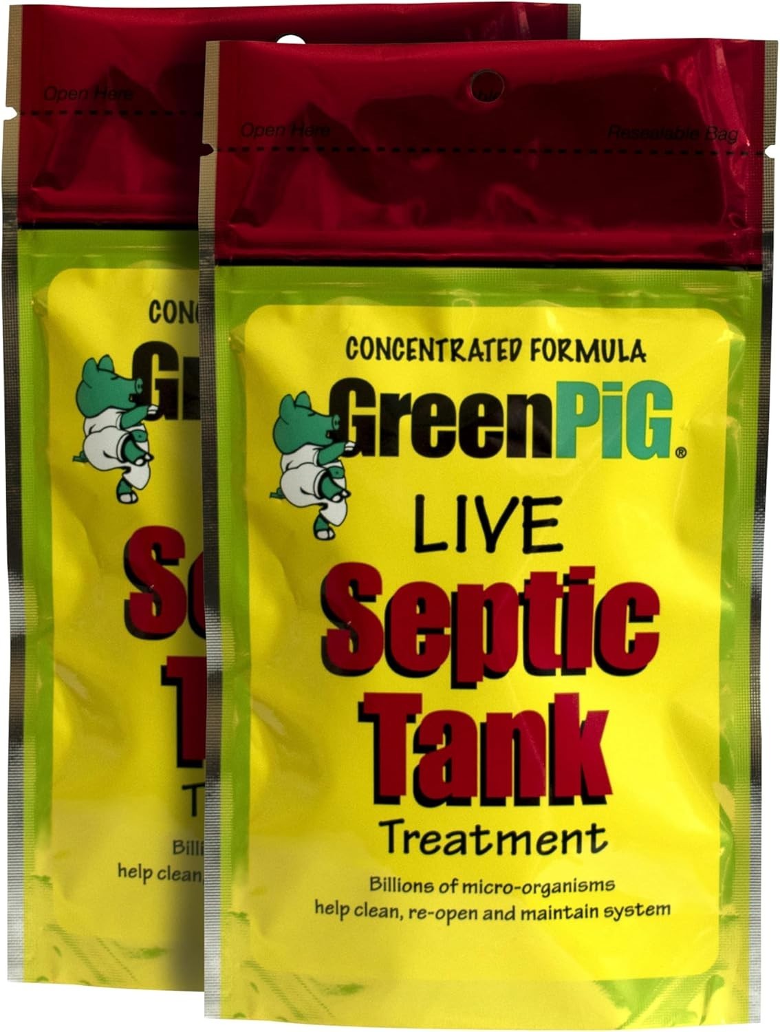GREEN PIG Live Septic Tank Treatment Aids in the Breakdown of Septic Waste t…