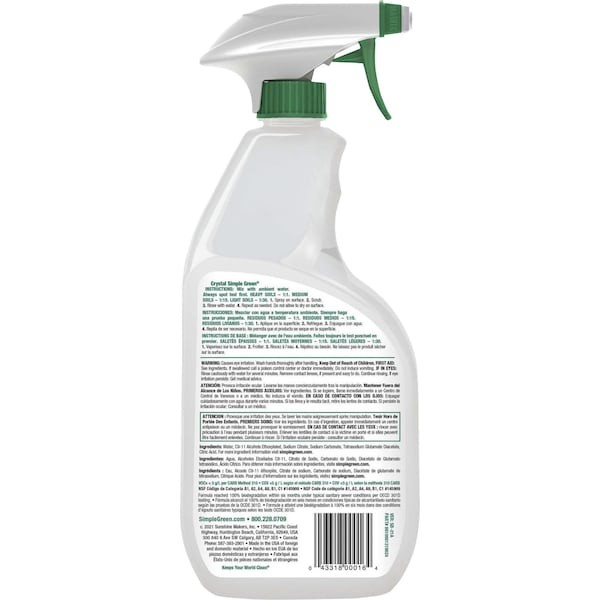 Simple Green 0610001219024 Cleaner/Degreaser, 24 Oz Trigger Spray Bottle,