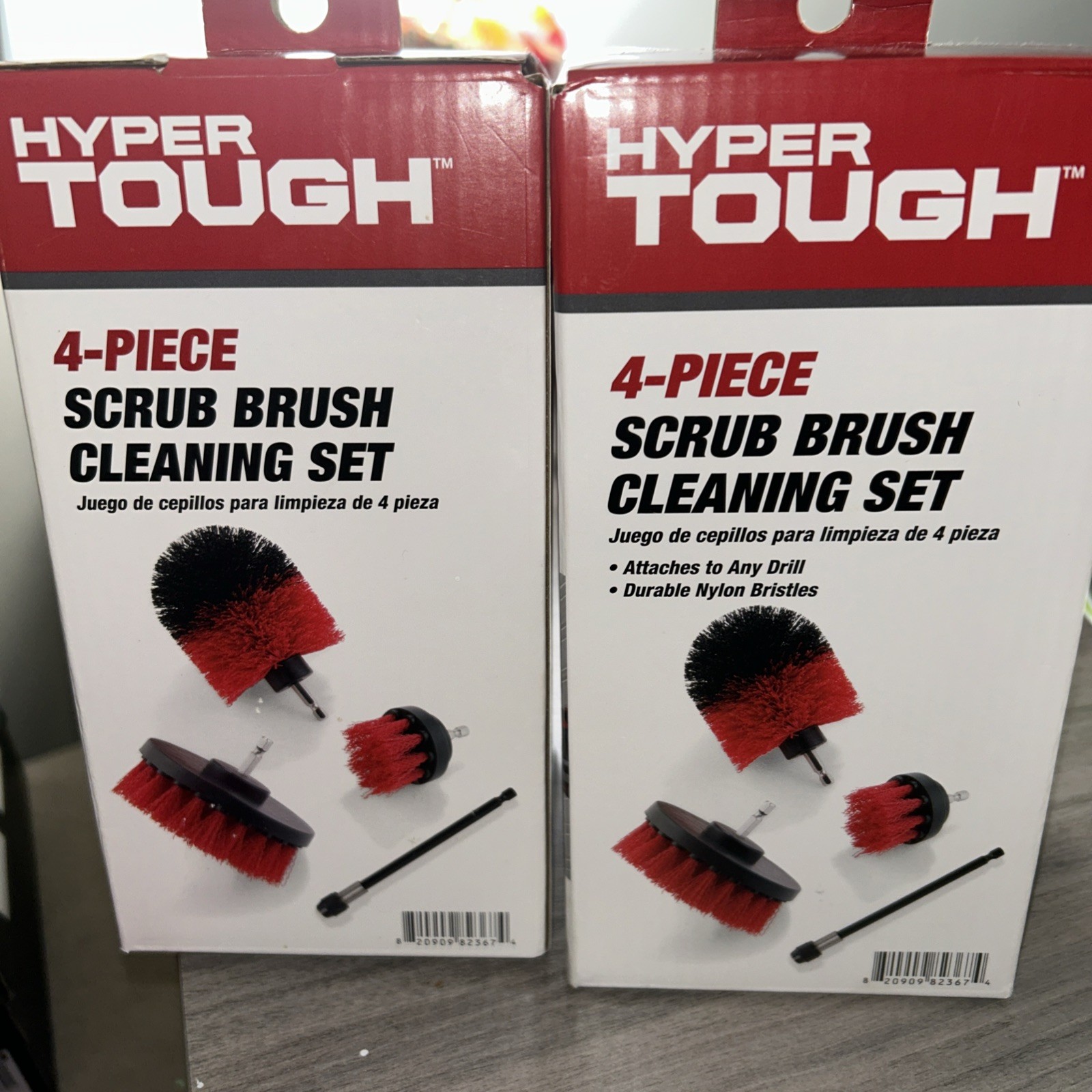4 Piece Scrub Brush Cleaning Set Hyper Tough Drill / Durable pack of 2