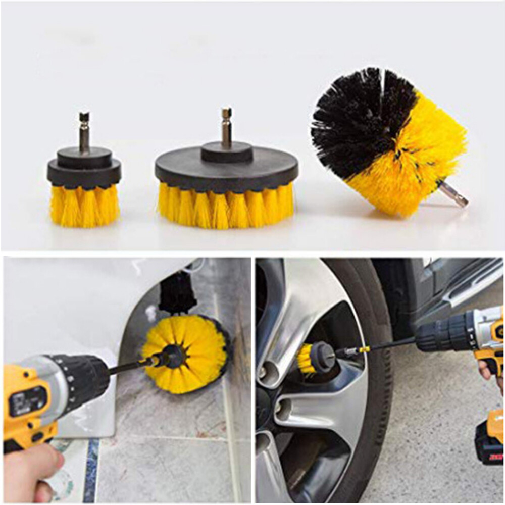 Drill Brush Attachment Set Power Scrubber Cleaning Kit Combo Scrub Tub Clean
