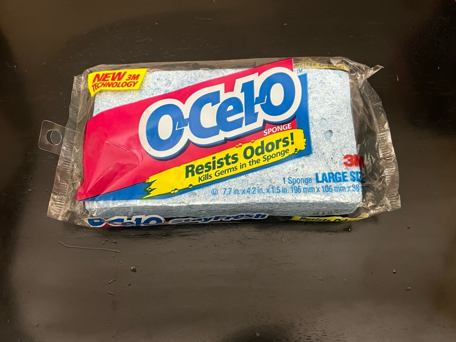Vintage 3M Ocelo Cellulose Sponge Blue Large 7.5” X 4.2” Resists Odors NEW