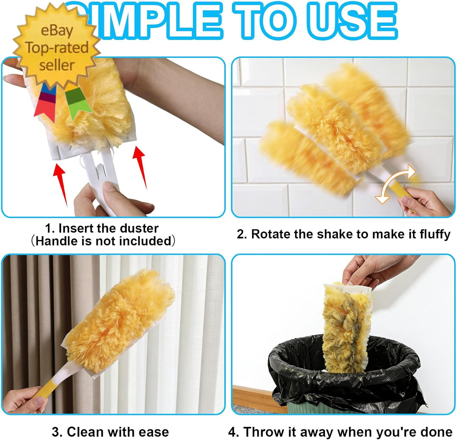 20 Pack Heavy Duty Duster Refills for , Multi-Surface 360° Disposable Dusters Ki