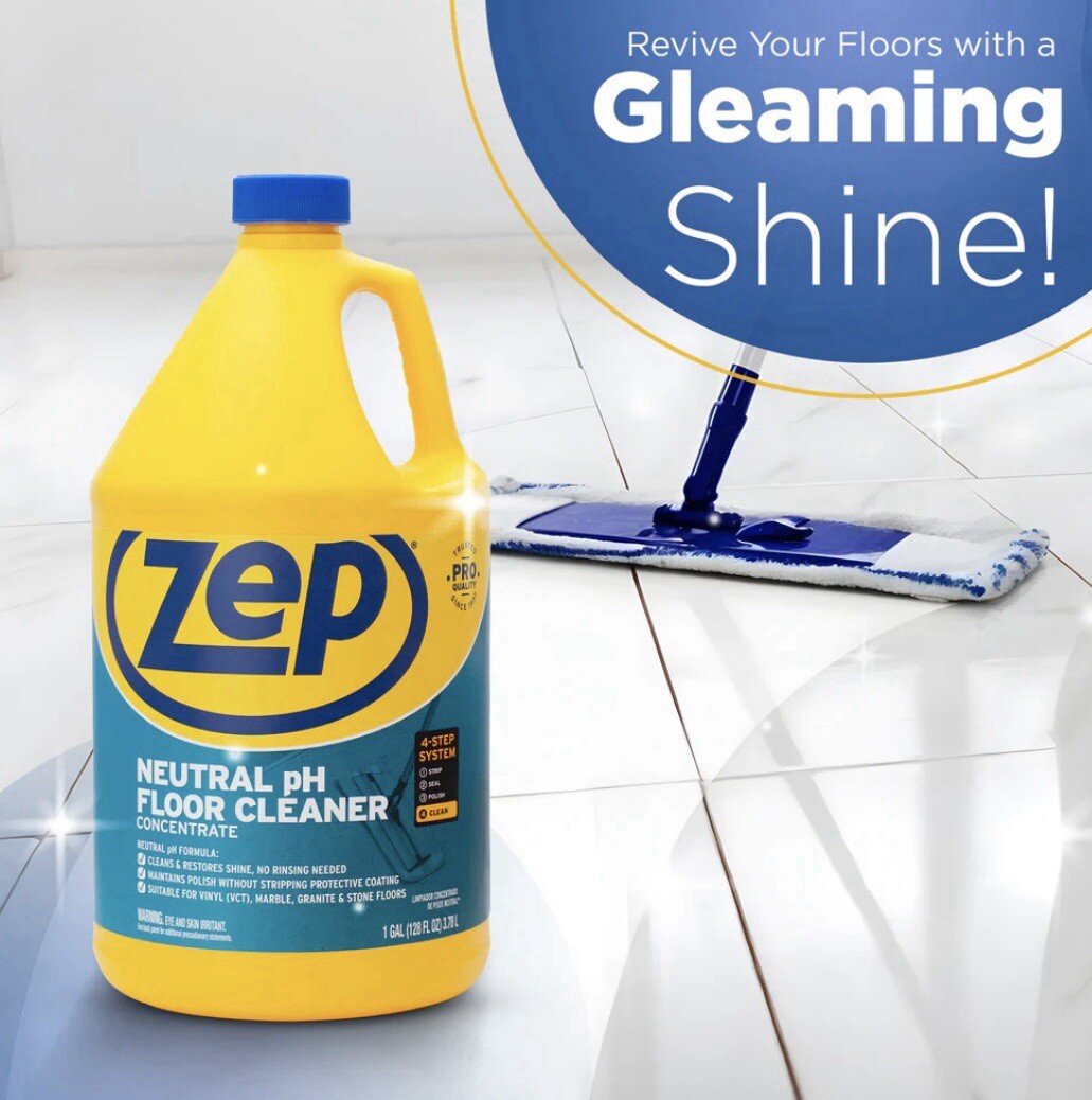 Zep Neutral pH Floor Cleaner Concentrate 1 Gal No Rinsing Needed/Vinyl/Stone/etc