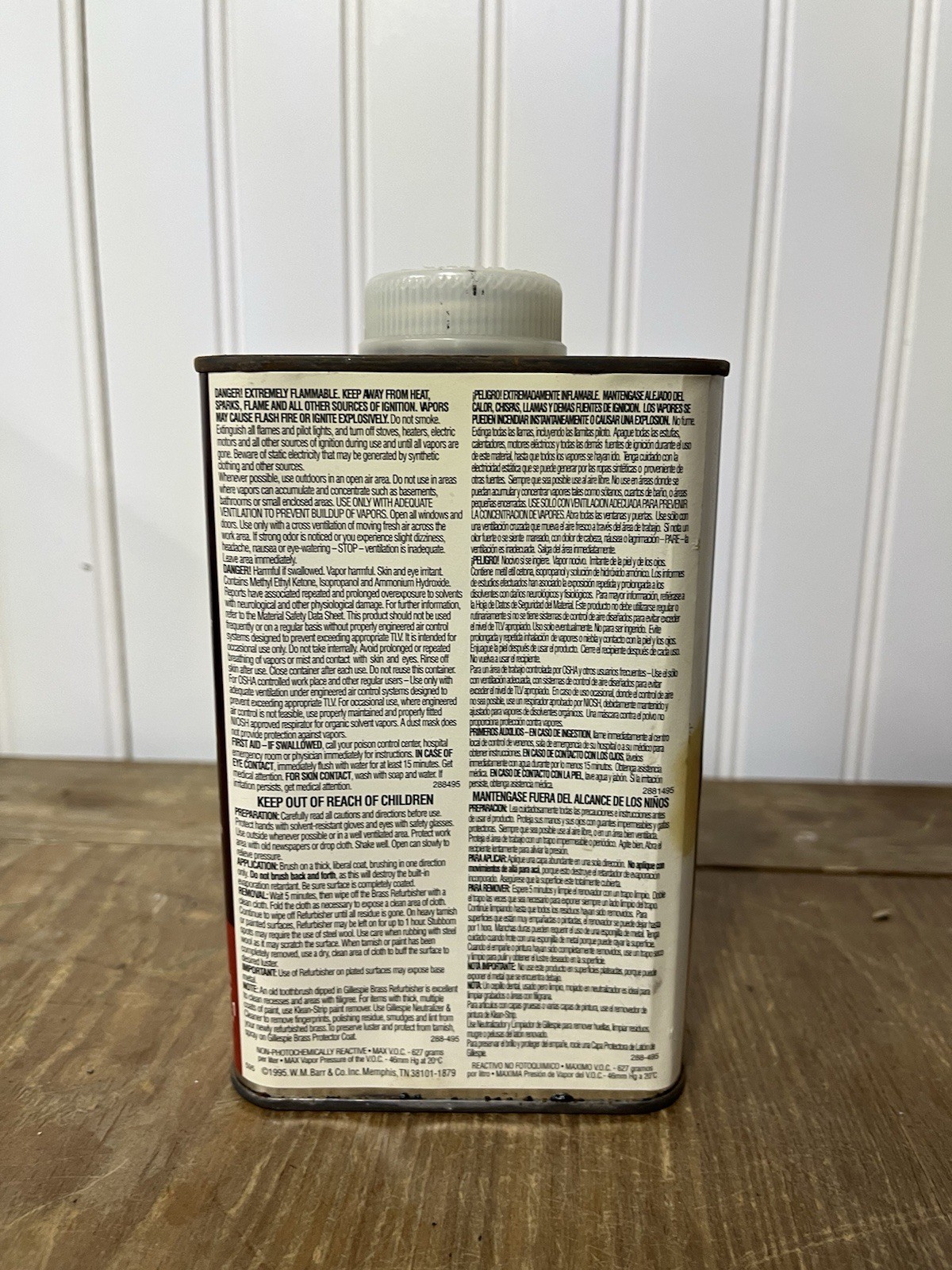 Vtg Gillespie Brass Restorer ’95 Tin Prop Full Usa BR86.1 Household Cleaner