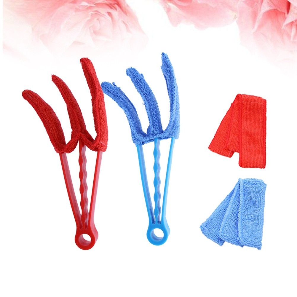 4Pcs Window Blind Brush Cleaner with Durable PP Handle and Ultra Fine Cloth