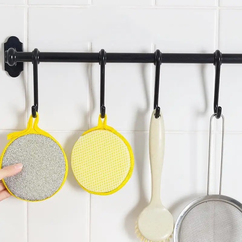 Double-Sided Scouring Pads Dish Pan Washing Sponge Kitchen Cleaning Tool